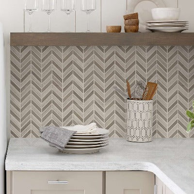 Shaw Tile Chateau Chevron Urban Grey 12x12