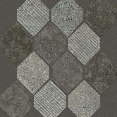 Shaw Tile Boca Milly Gray Stretch Hexagon Mosaic