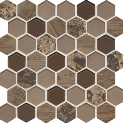 Daltile Idyllic Blends Rustic Eve IB03 Hexagon Mosaic 11