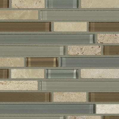 Shaw Tile Awesome Mix Spa Random Linear Mosaic Wall