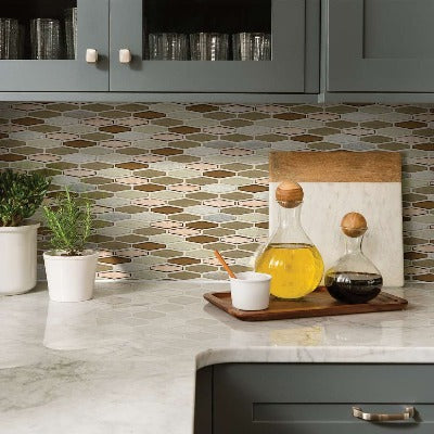 Shaw Tile Molten Stretch Hexagon Glass Penny Wall