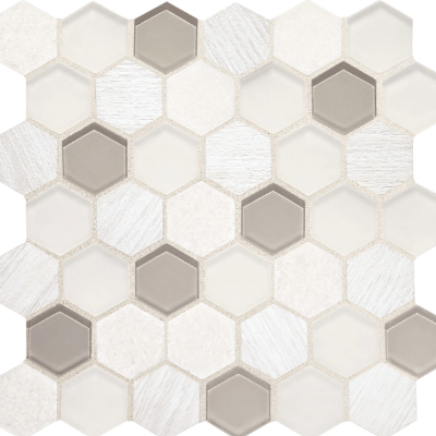 Daltile Idyllic Blends Tranquil Snow IB01 Hexagon Mosaic 11