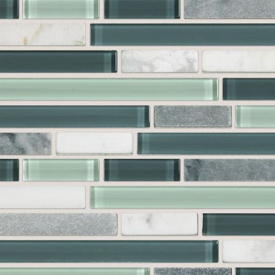 Shaw Tile Awesome Mix Waterfall Random Linear Mosaic Wall