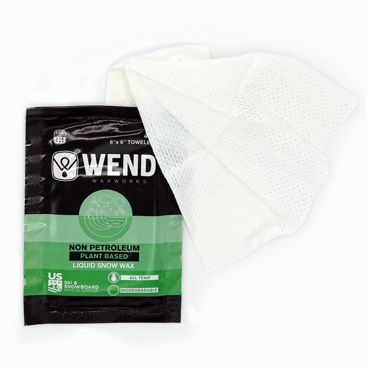 Wend NP Non-Petroleum Liquid Wax Towelette / 4.5g