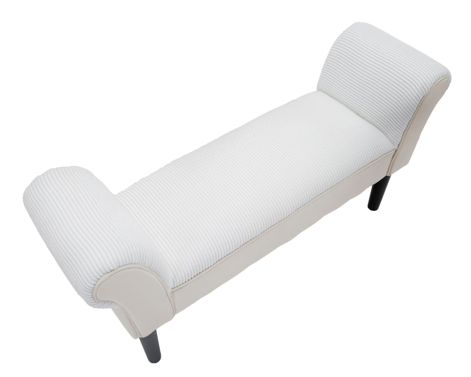 Cream Velvet Padded Bench