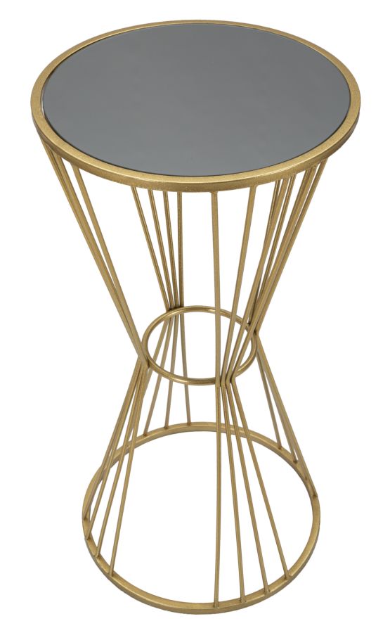 Golden Metal & Glass Small Round Table