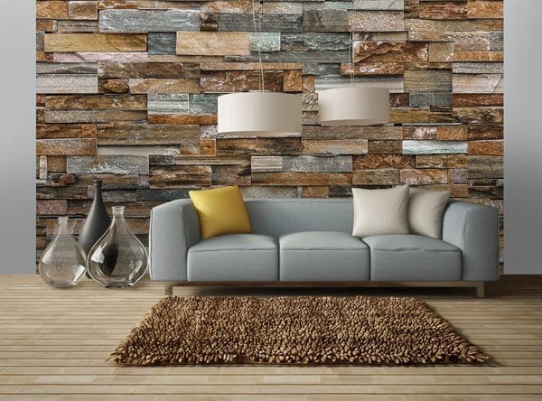 Colorful Stone Wall Mural