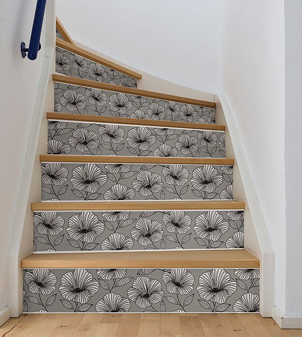 Moon Flower Stair Stripe Decal