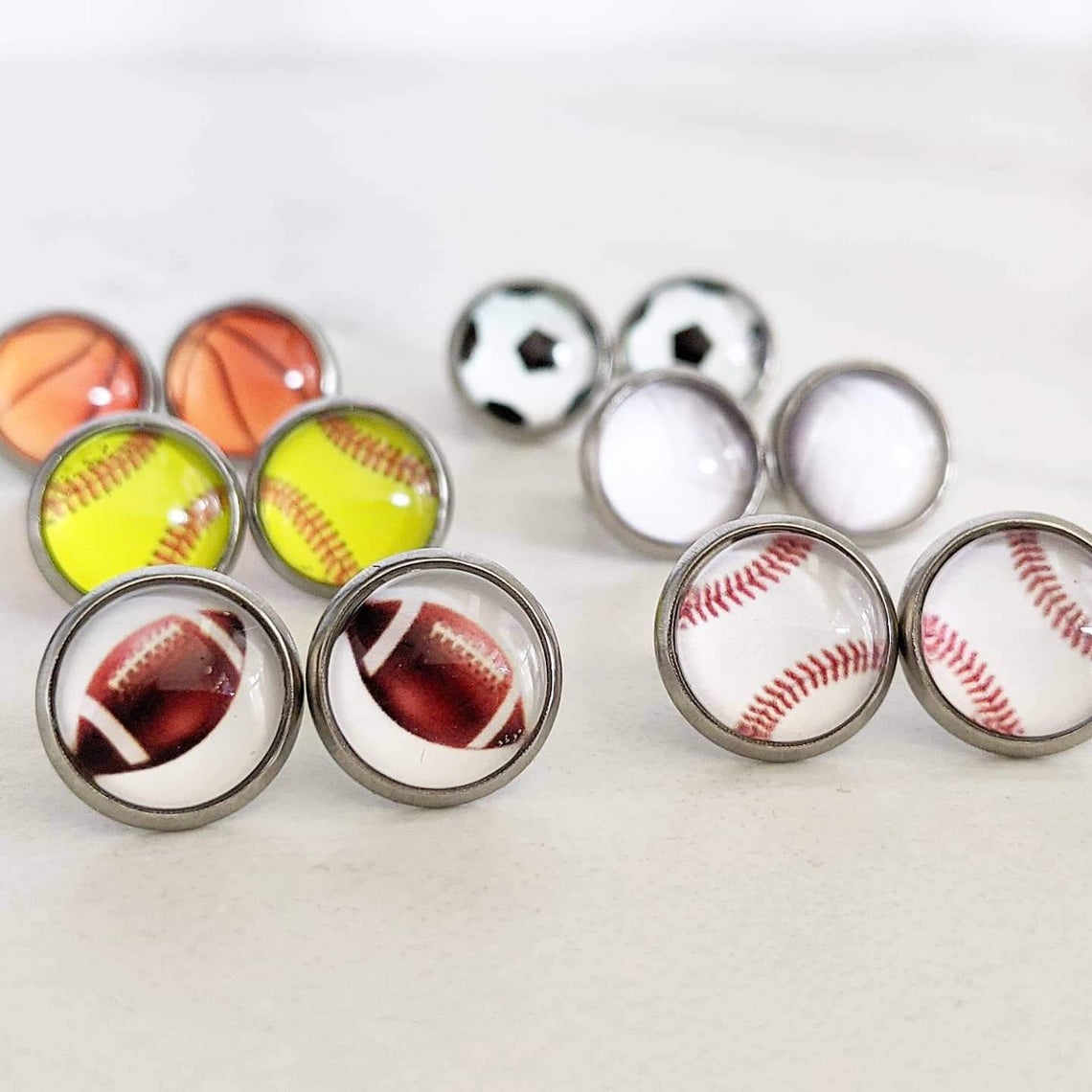 Sports Stud Earrings - Stainless Steel