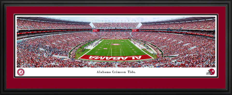 Alabama Crimson Tide Panoramic Picture - End Zone at Bryant-Denny Stadium Wall Decor by Blakeway Panoramas