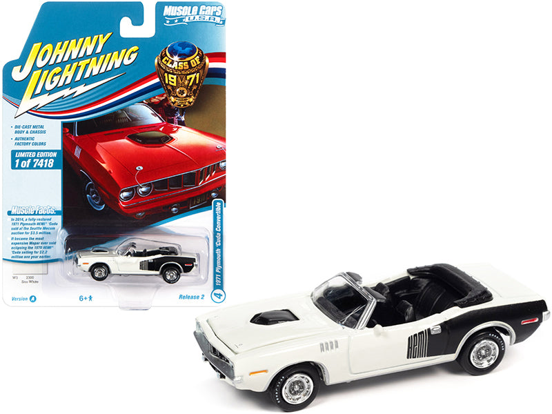 1971 Plymouth Barracuda Convertible White with Black HEMI Limited Edition to 7418 pcs. 