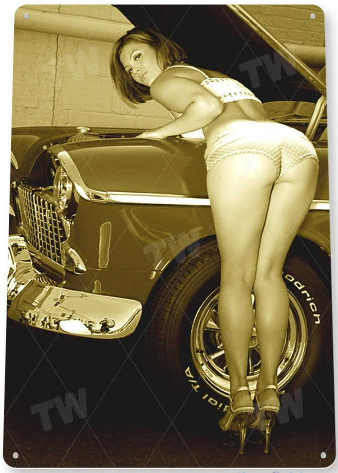 Pin-Up Girl Metal Tin Sign - A010