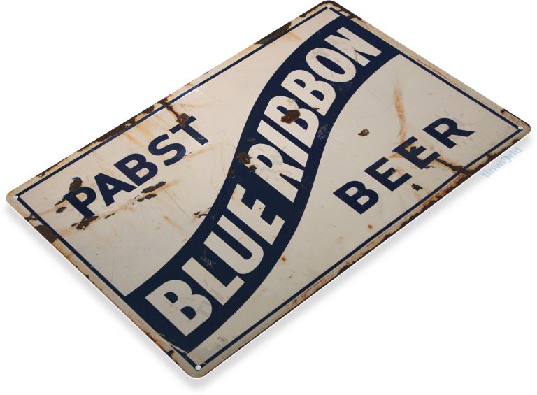 Pabst Beer Distressed Metal Tin Sign A549