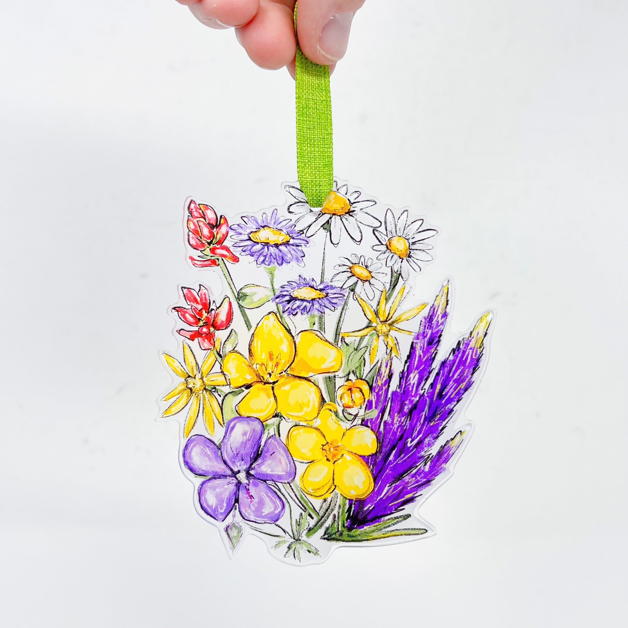 Acrylic Wildflower Ornament