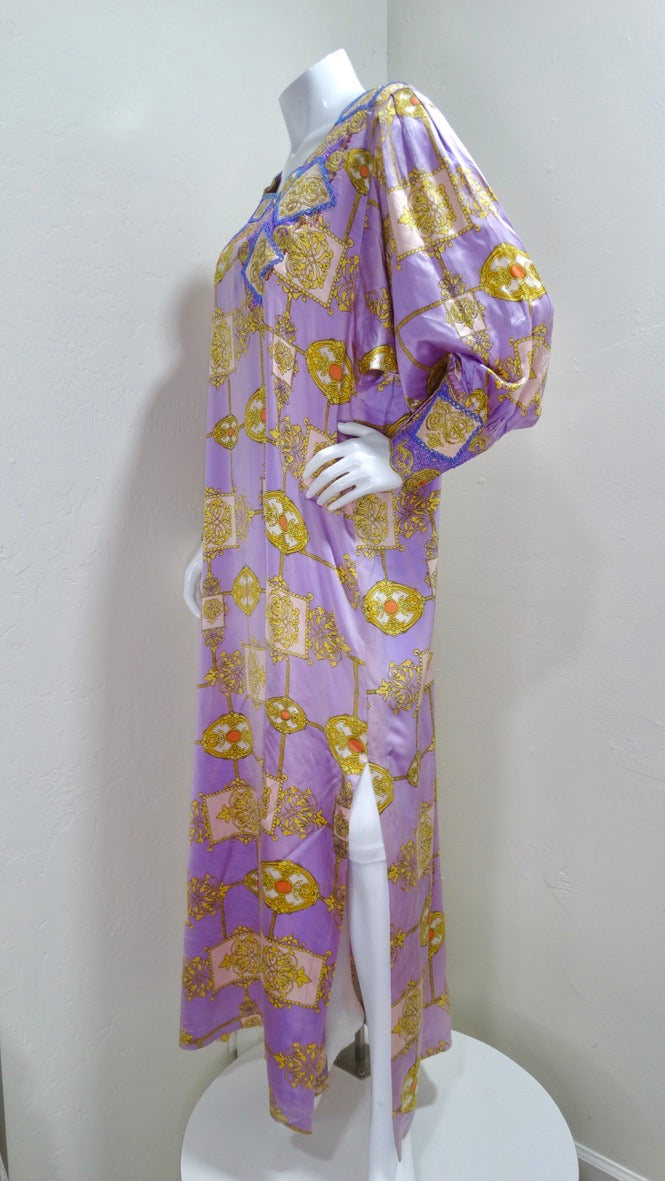 Yves Saint Laurent Silk Beaded Maxi Dress