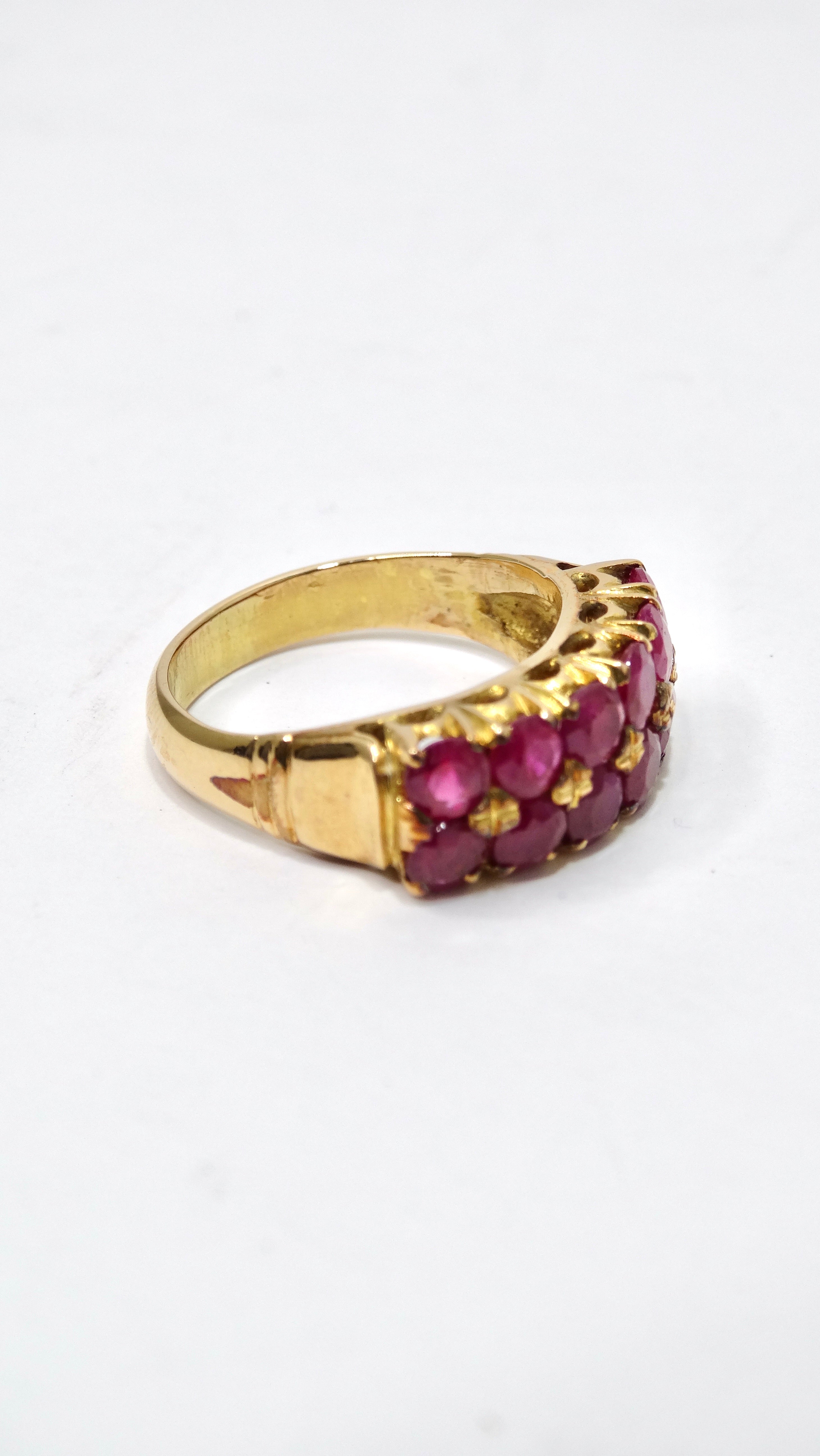 Ruby and 14k Gold Cluster Ring