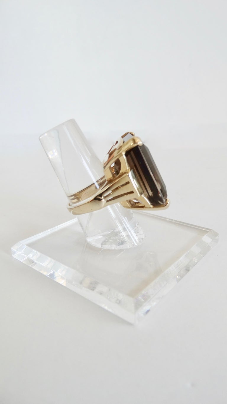 14K Yellow Gold Smoky Quartz Cocktail Ring