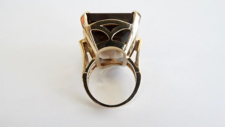 14K Yellow Gold Smoky Quartz Cocktail Ring