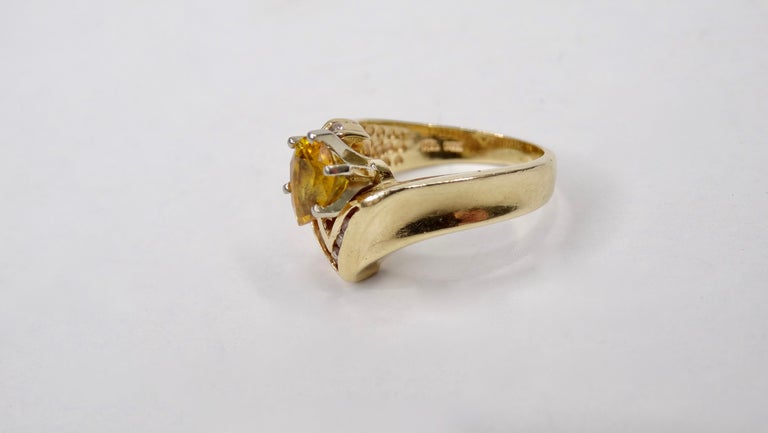 Citrine Diamond 14k Gold Ring