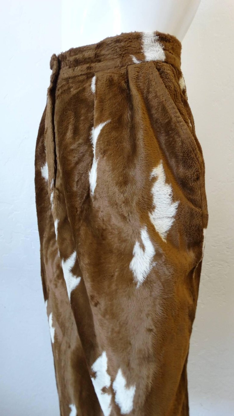 1990s Faux Cowhide Fuzzy Pencil Skirt