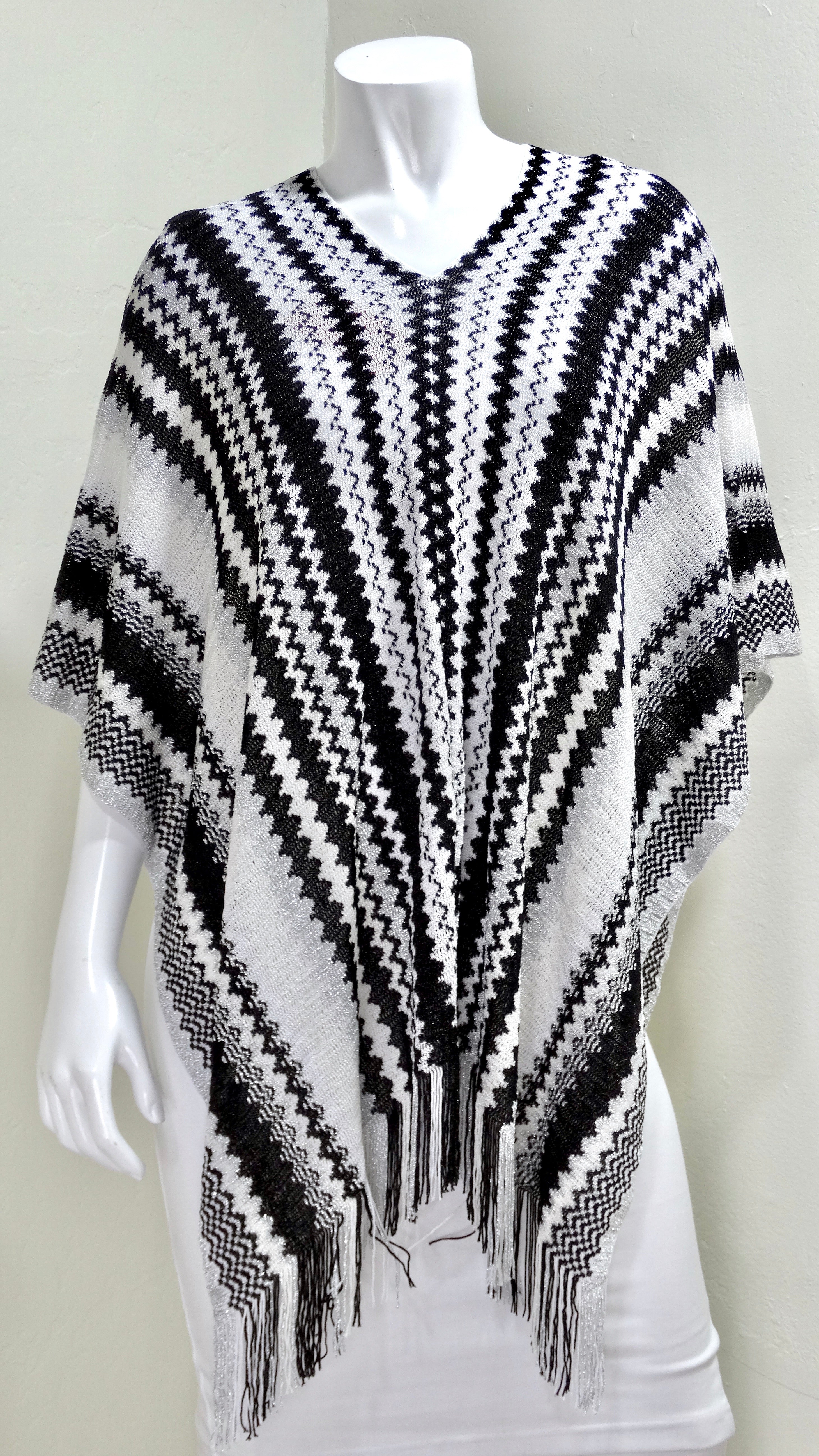 MISSONI Fringe Chevron Poncho