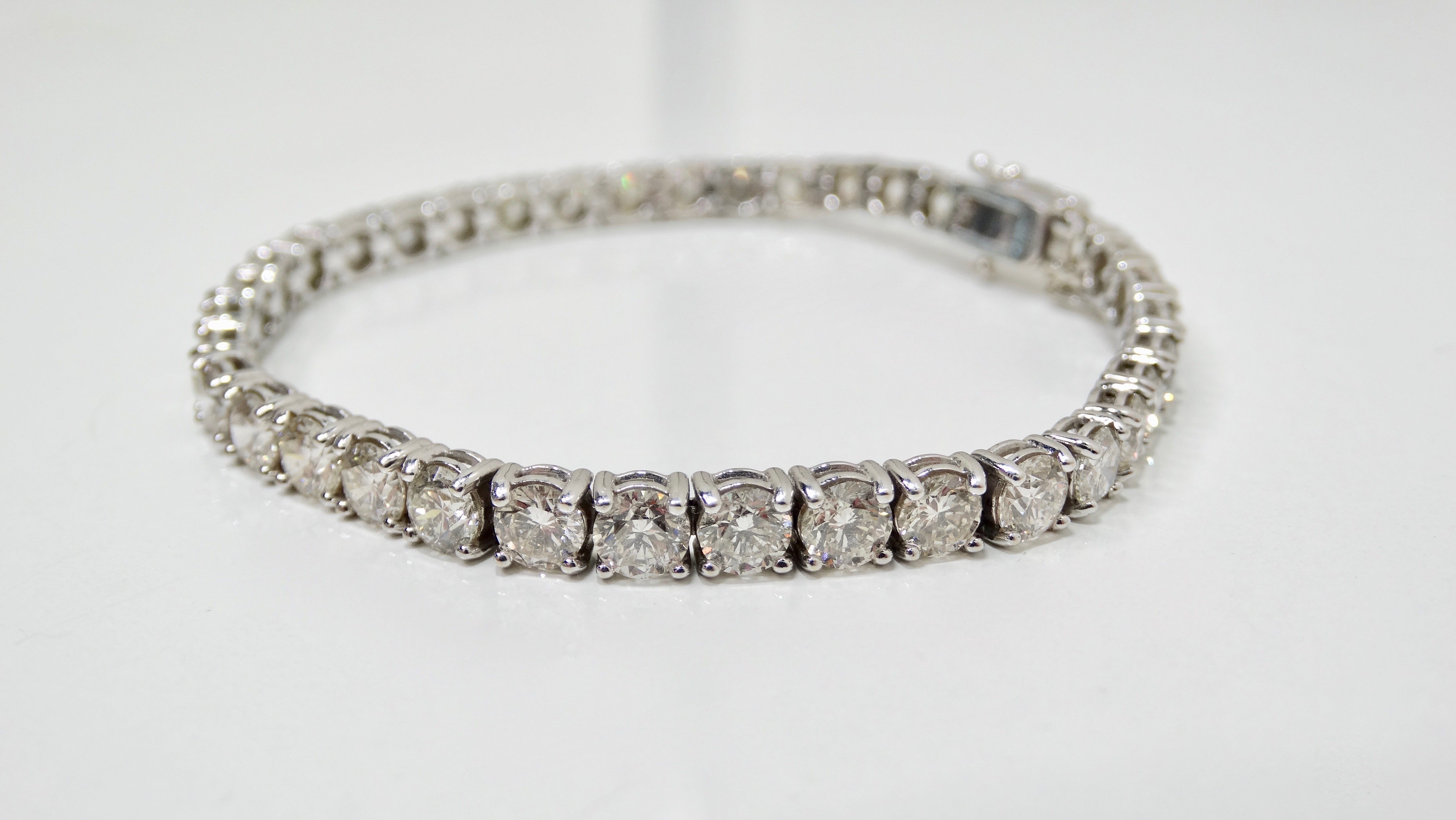 14 Karat White Gold Diamond Tennis Bracelet