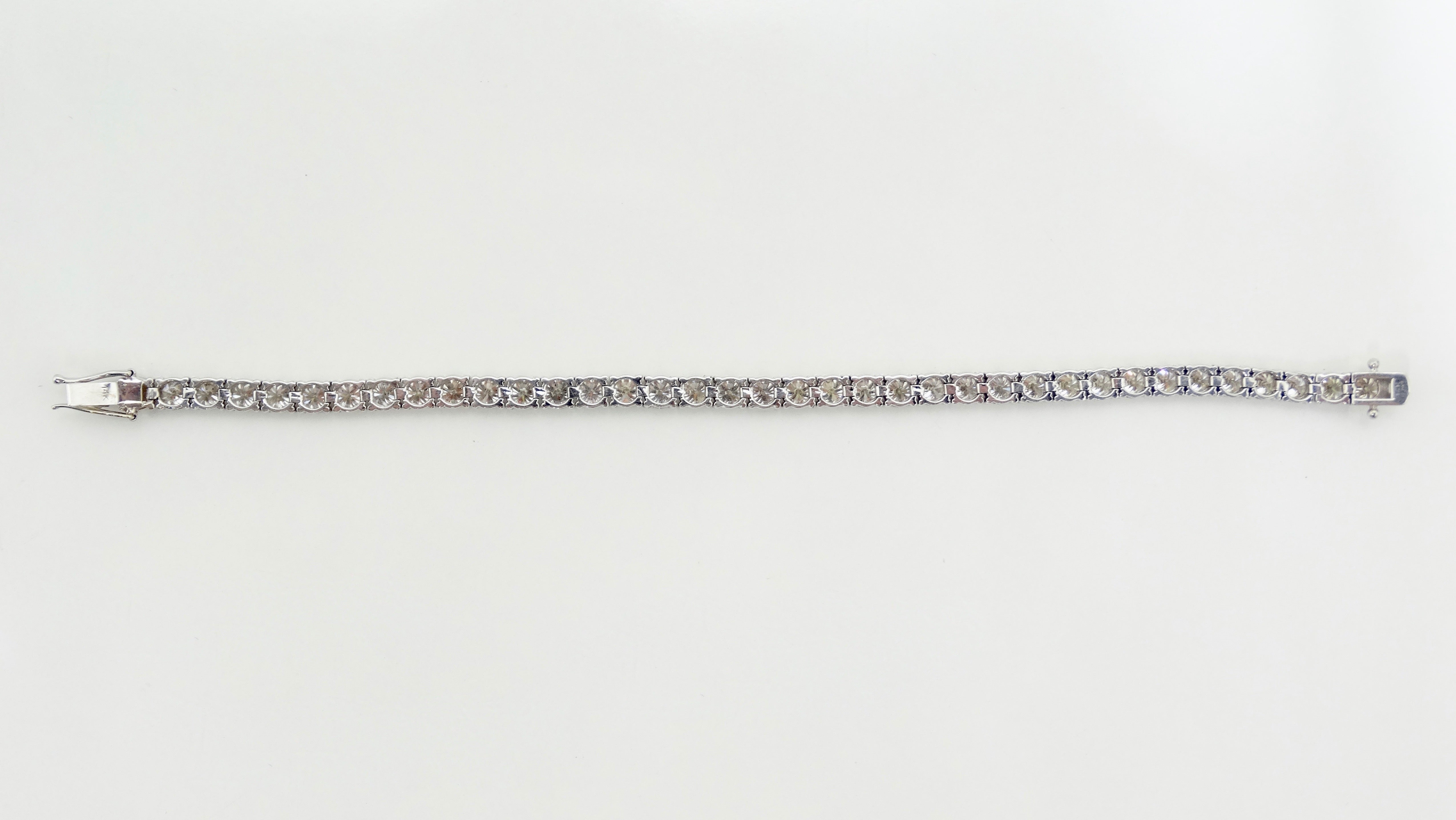 14 Karat White Gold Diamond Tennis Bracelet