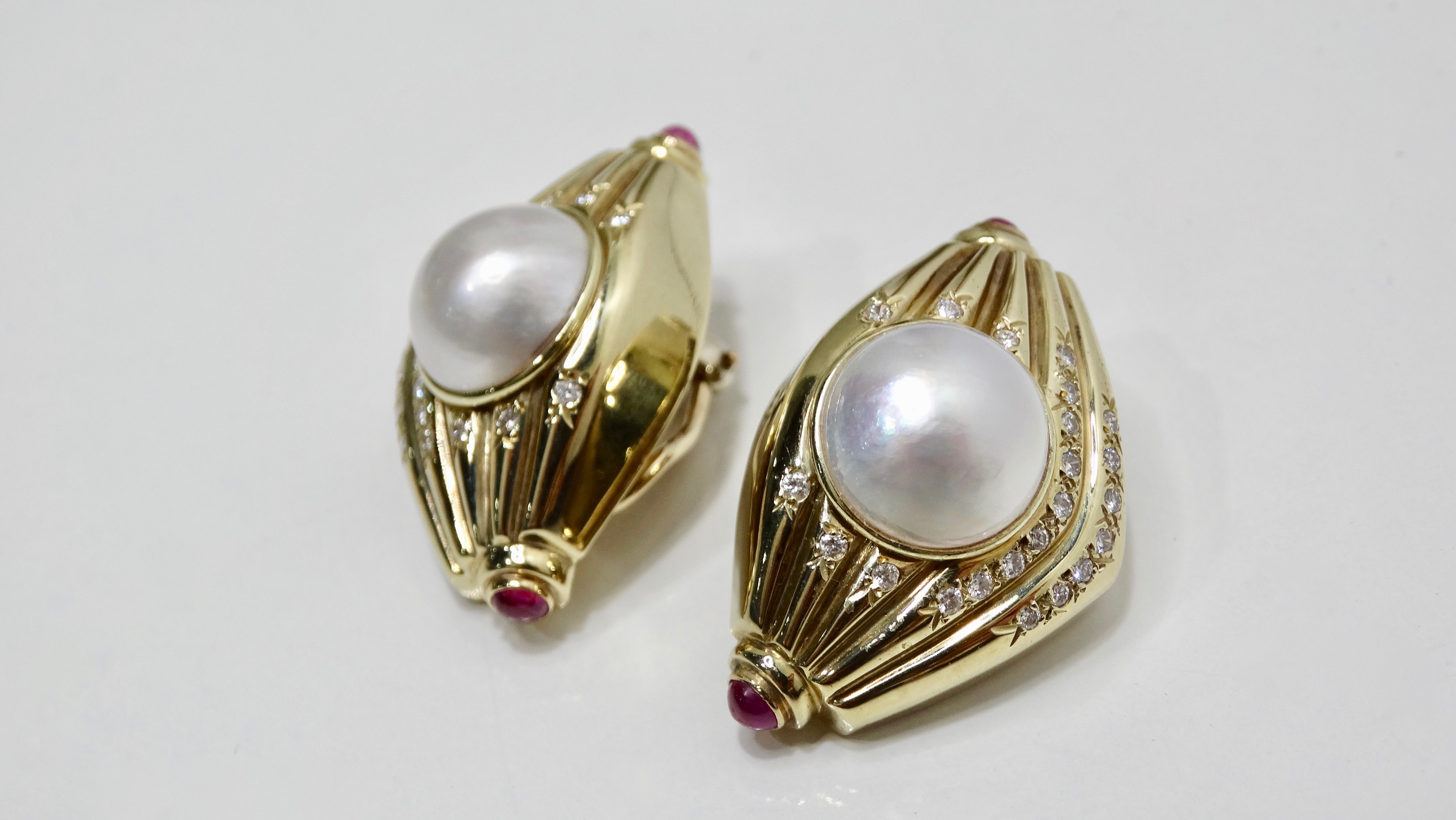 Pearl & Diamond French Clip Earrings