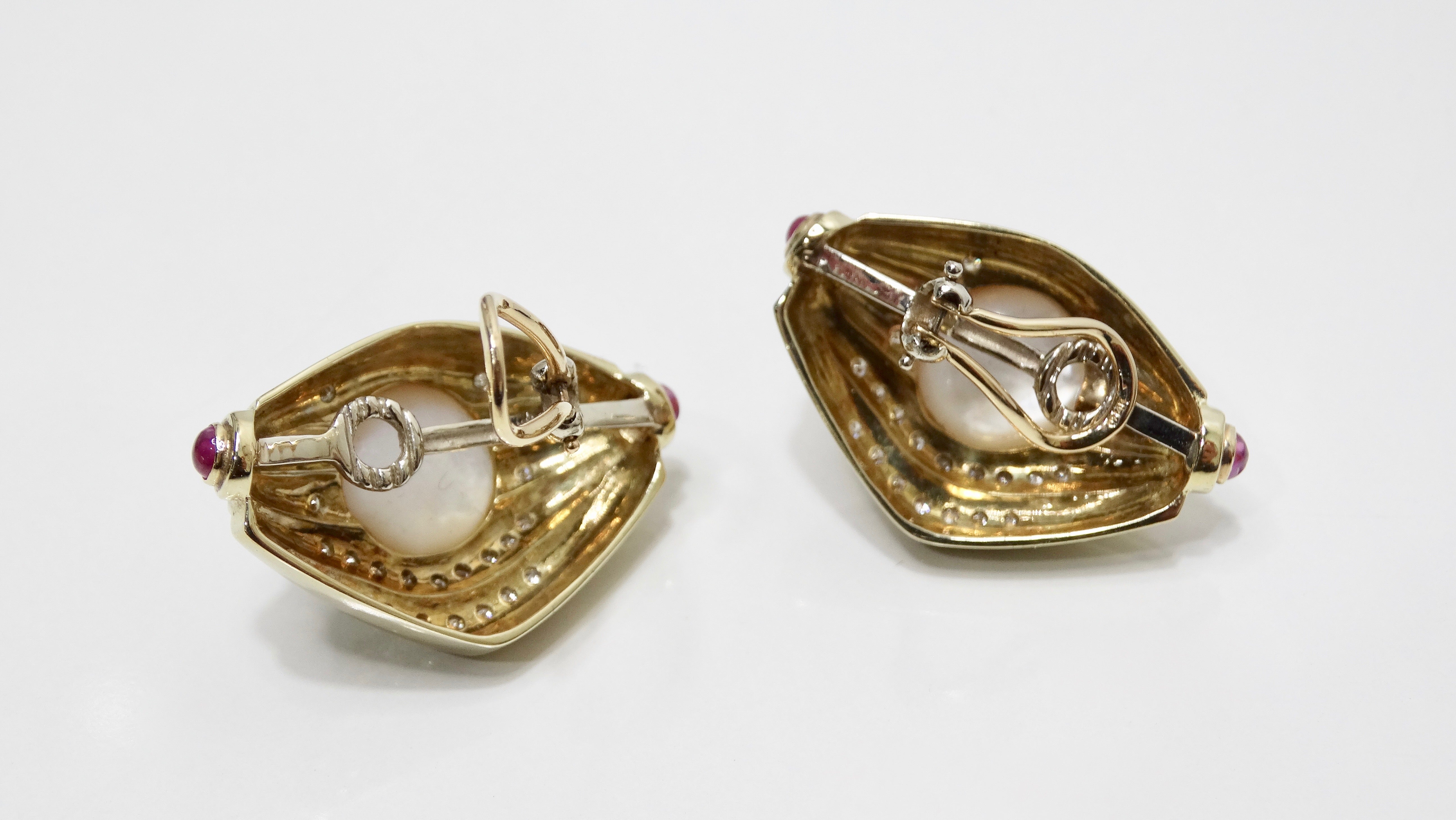 Pearl & Diamond French Clip Earrings