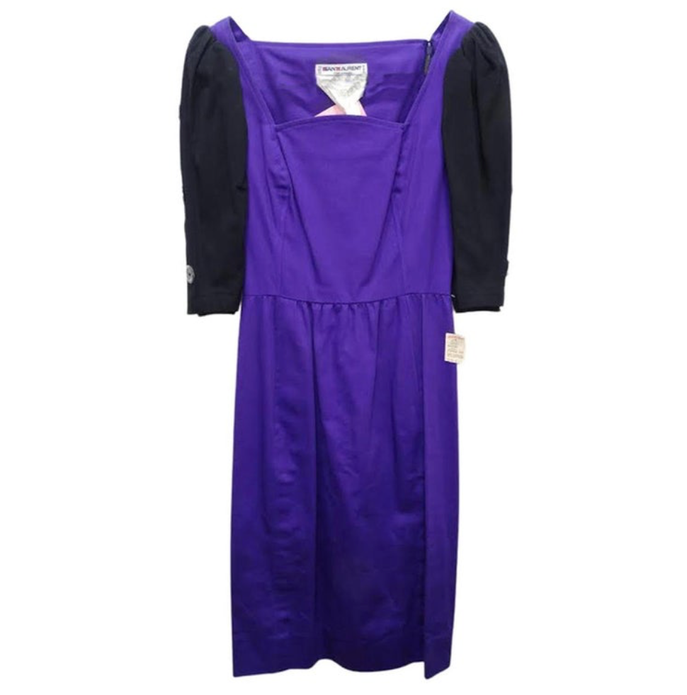 Yves Saint Laurent Purple Cotton Dress