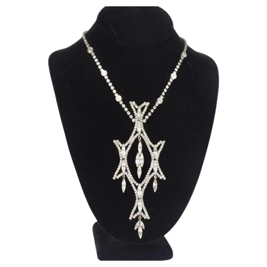 1970 Rhinestone Drop Necklace