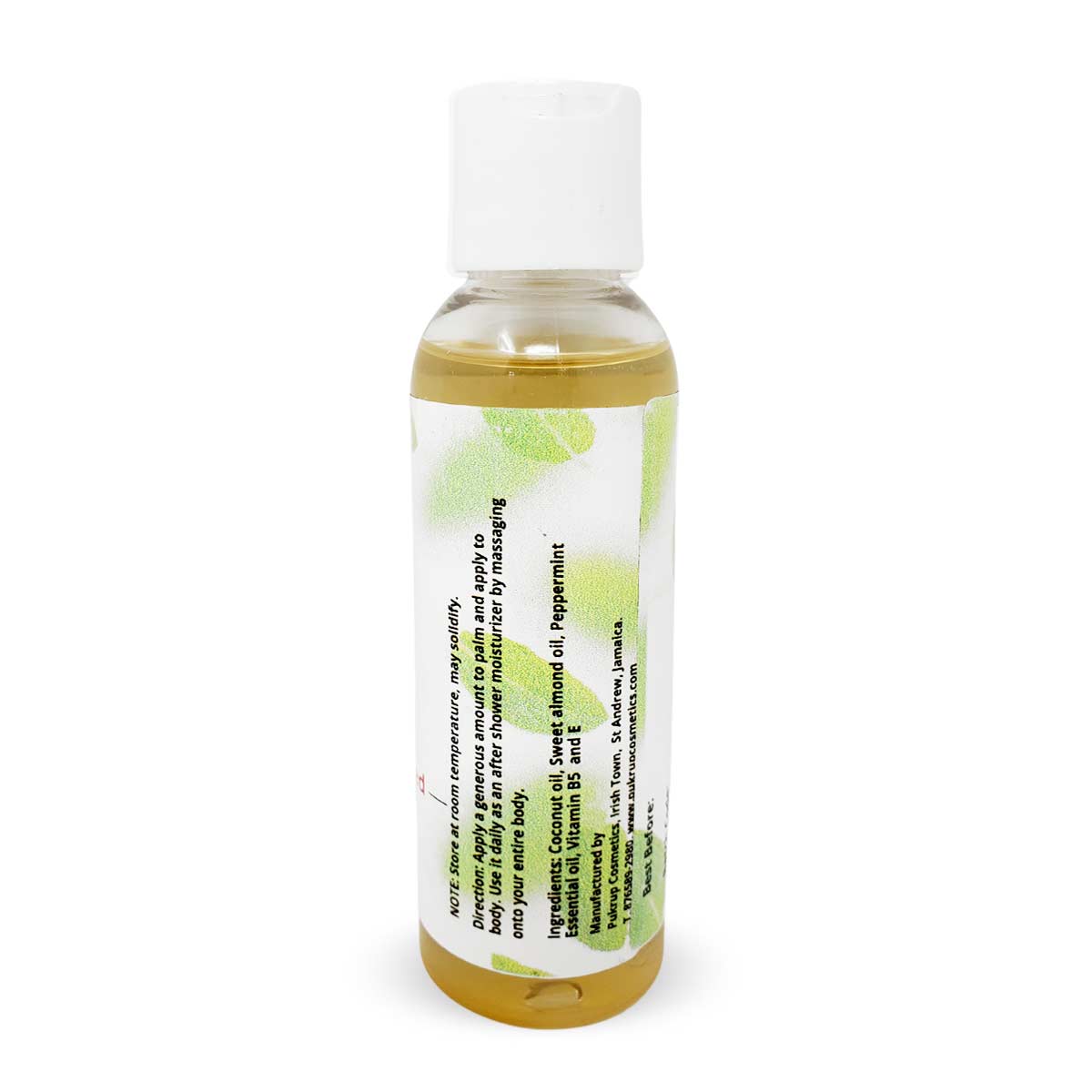 Pukrup Cosmetics Peppermint Infused Coconut Body Oil, 4oz