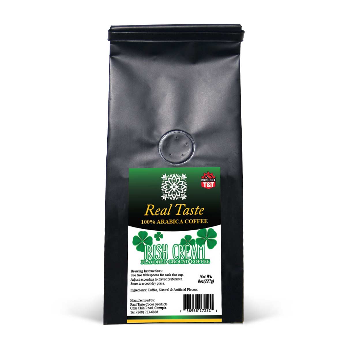 Real Taste Irish Cream Flavored Ground Coffee, 8oz