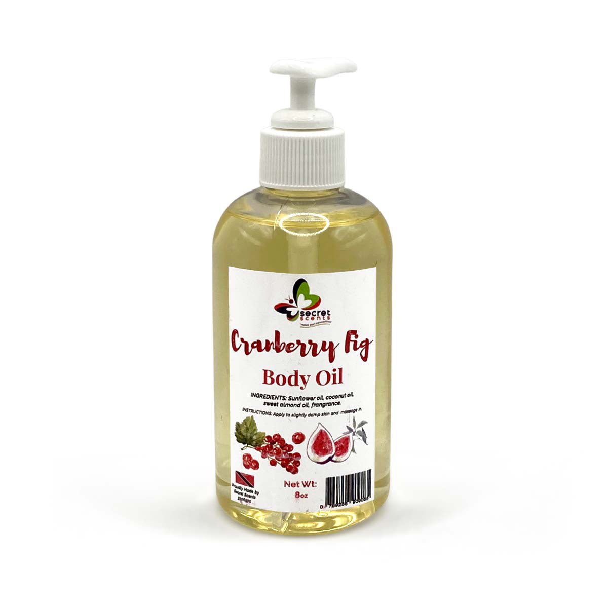 Secret Scents Cranberry Fig Body Oil, 8oz