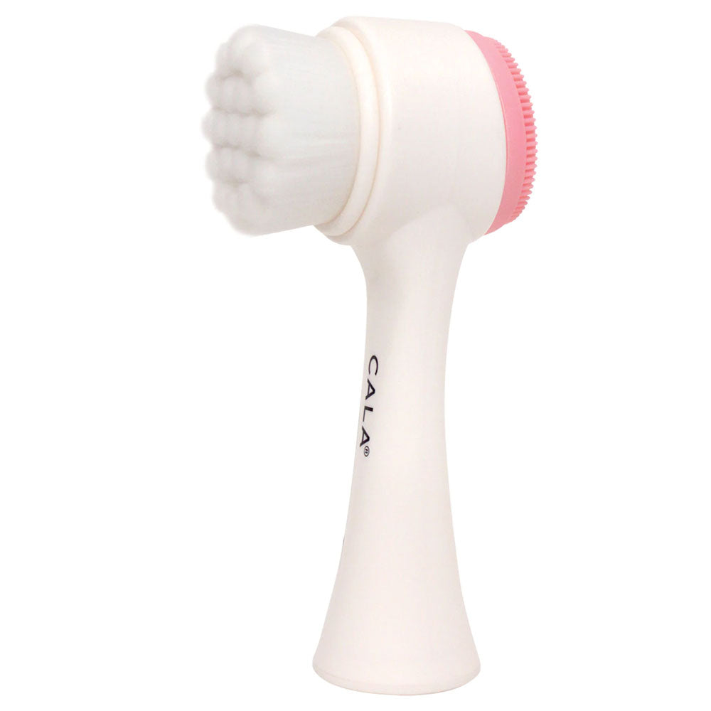 CALA DUAL-ACTION FACIAL CLEANSING BRUSH - PINK