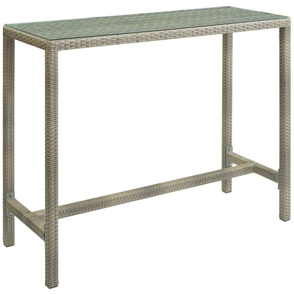 Conduit Outdoor Patio Wicker Rattan Large Bar Table By Modway