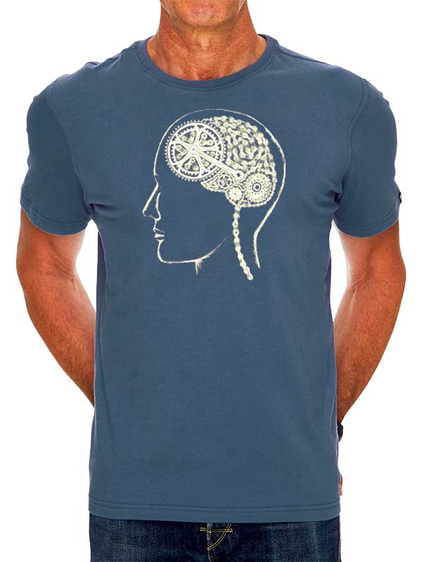 Bike Brain Denim Mens Cycling T shirt | Cycology USA