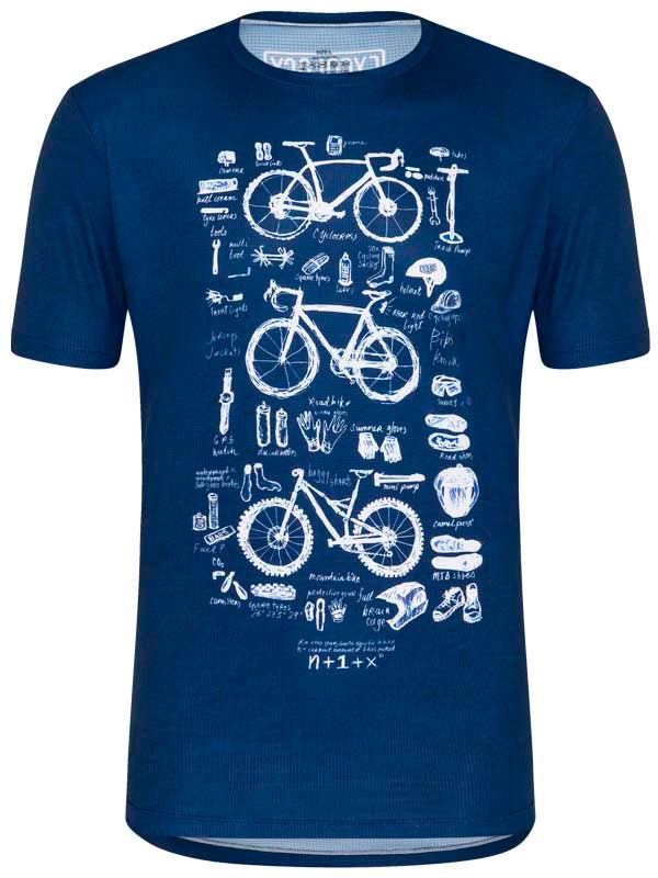 Bike Maths Men's Blue Technical T-shirt | Cycology USA