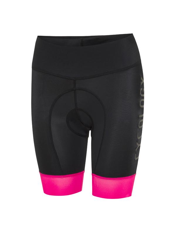 Cycology Womens Logo Black Pink Cycling Shorts | Cycology USA