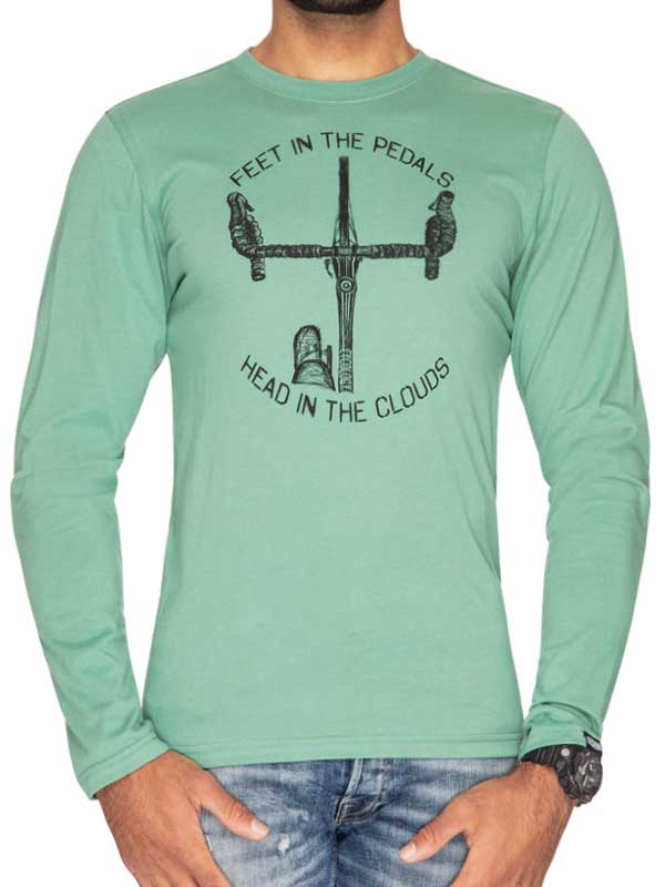 Feet in Pedals Green Men's Long Sleeve T-shirt | Cycology USA