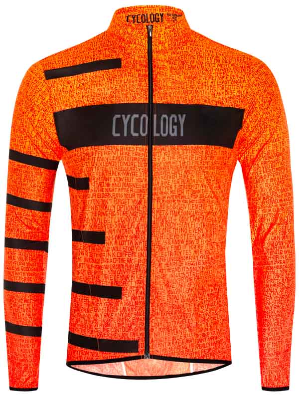 Inspire Orange Mens Lightweight Wind Cycling Jacket | Cycology USA