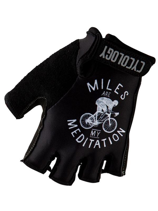 Miles are my Meditation Black Cycling Gloves | Cycology USA