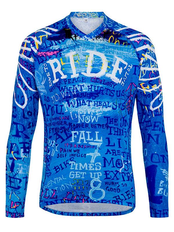 Ride Blue Long Sleeve MTB Jersey | Cycology USA