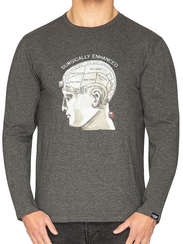 Surgically Enhanced Grey Mens Long Sleeve T shirt | Cycology USA