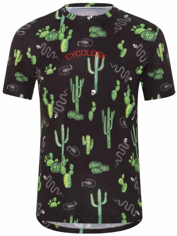 Totally Cactus Men's Black Technical T shirt | Cycology USA