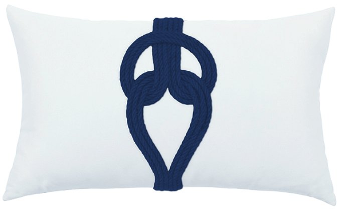 Navy Knotted Sunbrella? Outdoor Lumbar Pillow