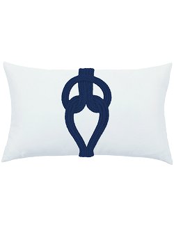 Navy Knotted Sunbrella? Outdoor Lumbar Pillow