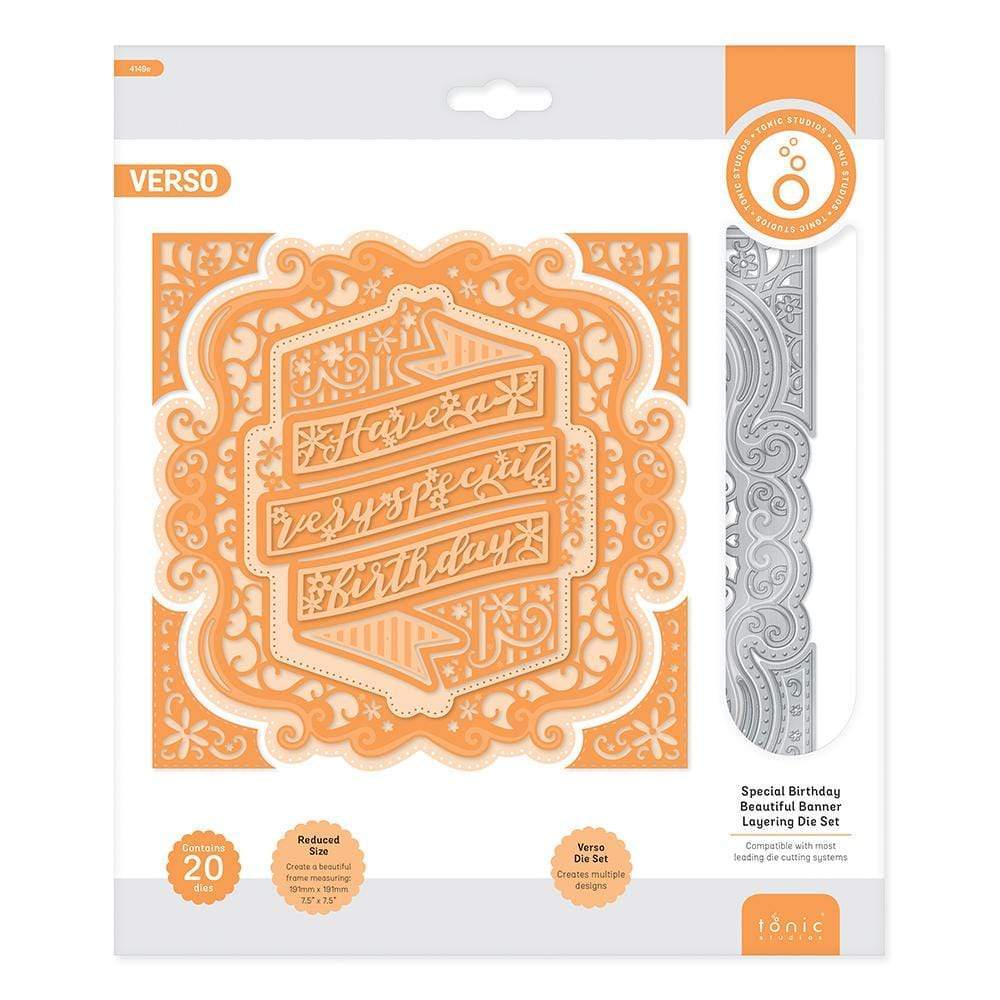 Tonic Studios - Special Birthday Beautiful Banner - Layering Die Set - 4149E