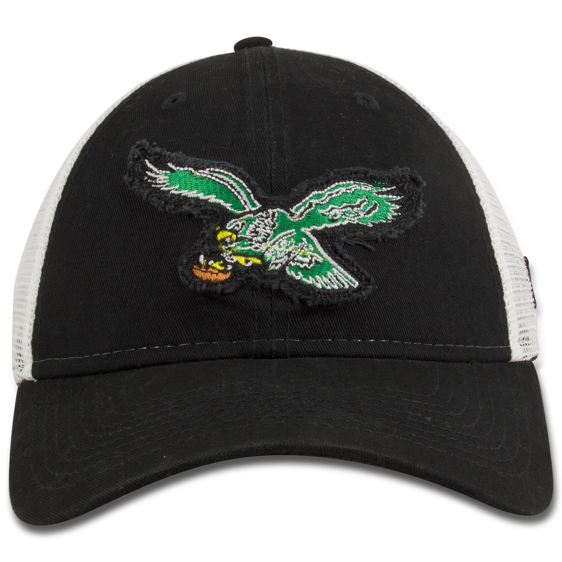 Philadelphia Eagles Throwback Logo Black / White MeshBack Trucker Hat