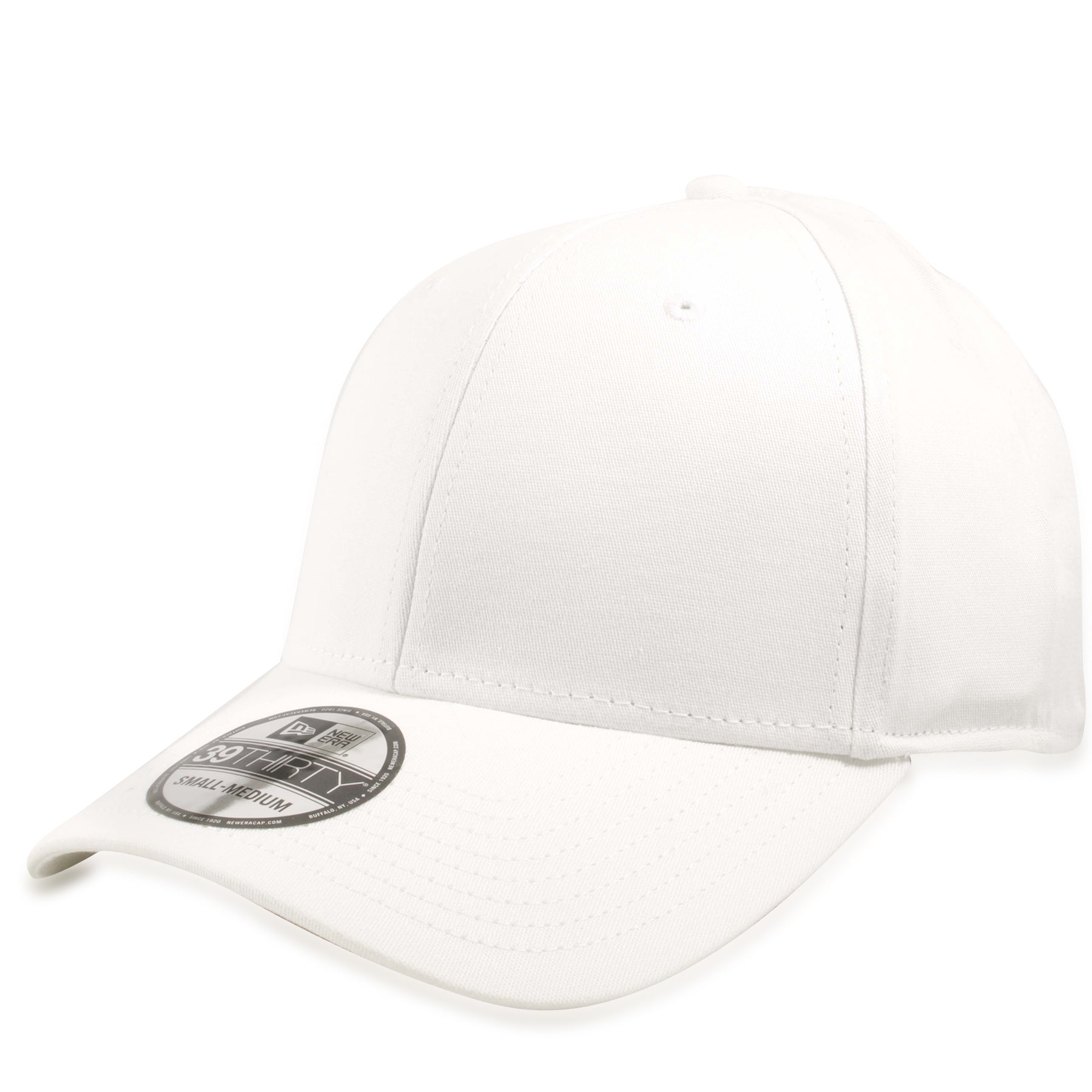 New Era Blank 39Thirty White Flexfit Cap | Little Luck